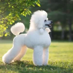 Der Pudel: Der Pudel, hier ein Großpudel frisch vom Hundefriseur, ist intelligent, treu, hat einen tollen Instinkt, ist sehr konzentriert, aktiv und leicht erziehbar.